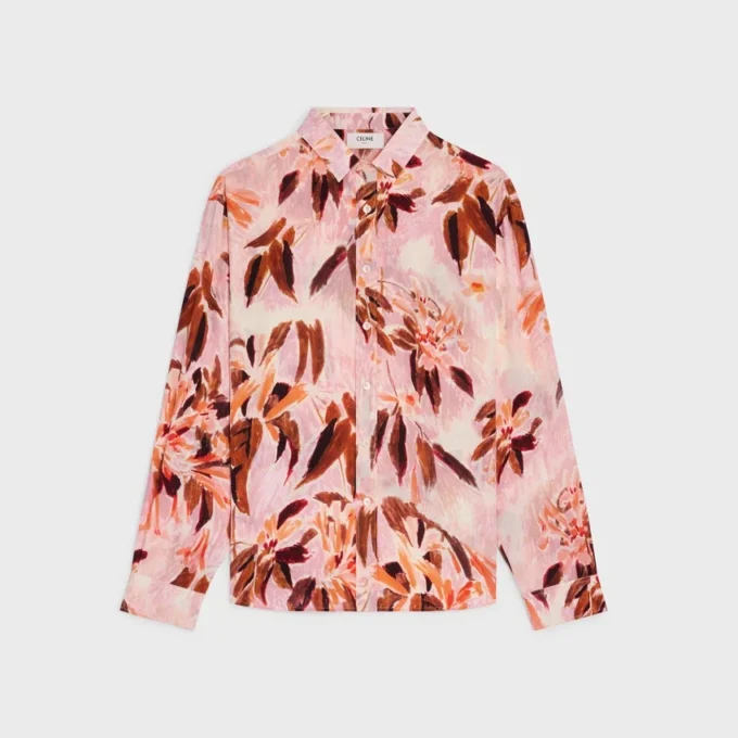 Relaxed shirt van crêpe de chine