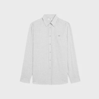 Relaxed shirt van geruite katoenen twill