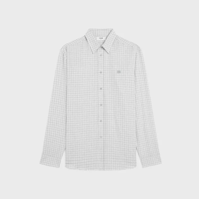 Relaxed shirt van geruite katoenen twill