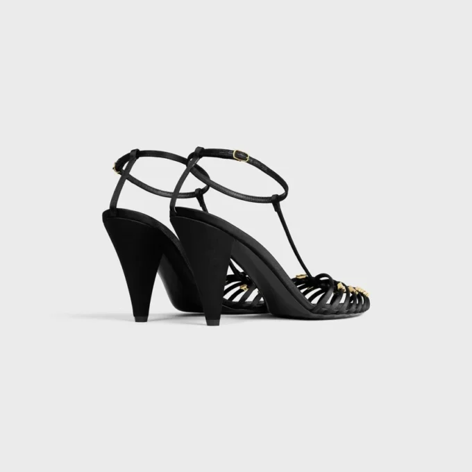Sandalen met kooihak in satijn