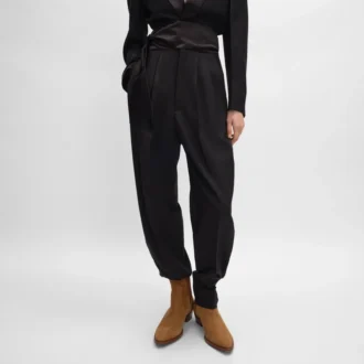 Smokingbroek van wollen gabardine