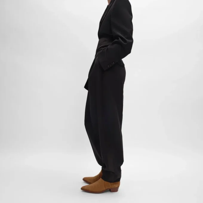 Smokingbroek van wollen gabardine