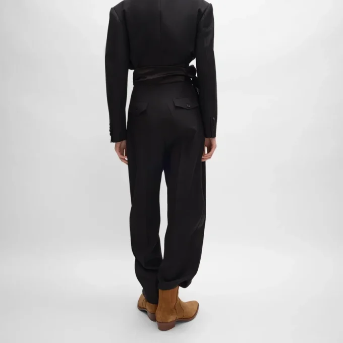 Smokingbroek van wollen gabardine