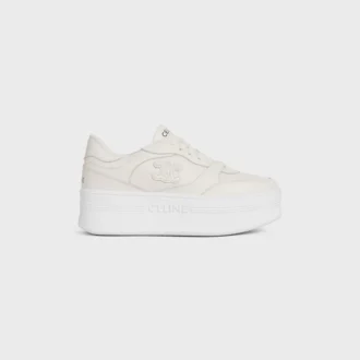 Sneaker met blokhak van kalfsleer