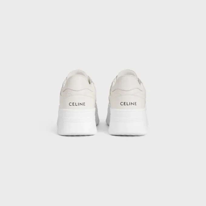 Sneaker met blokhak van kalfsleer
