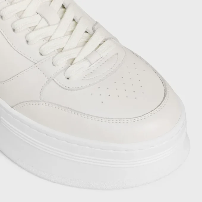 Sneaker met blokhak van kalfsleer