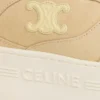Sneaker met blokhak van suède kalfsleer en kalfsleer