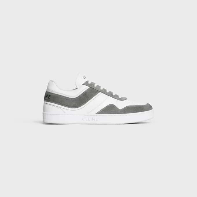 Sneaker Trainer van suède kalfsleer en kalfsleer