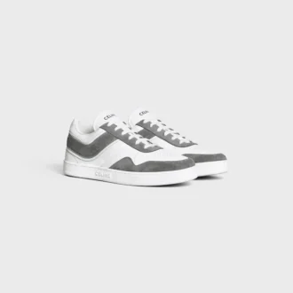 Sneaker Trainer van suède kalfsleer en kalfsleer