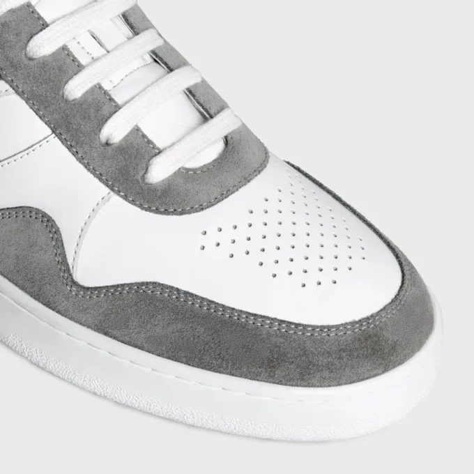 Sneaker Trainer van suède kalfsleer en kalfsleer