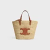 Soepele CELINE Classic Panier voor tieners van raffia en kalfsleer