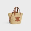 Soepele CELINE Classic Panier voor tieners van raffia en kalfsleer
