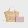 Soepele CELINE Classic Panier voor tieners van raffia en kalfsleer