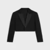 Spencer-smokingjasje van wollen gabardine