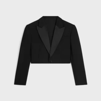 Spencer-smokingjasje van wollen gabardine