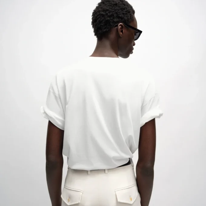 T-shirt met dubbele laag van fijne katoenen jersey