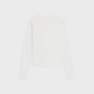 T-shirt met lange mouwen van geribd katoen