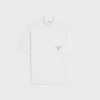 T-shirt met opstaande kraag van katoenen jersey