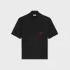T-shirt met opstaande kraag van katoenen jersey