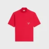 T-shirt met opstaande kraag van katoenen jersey