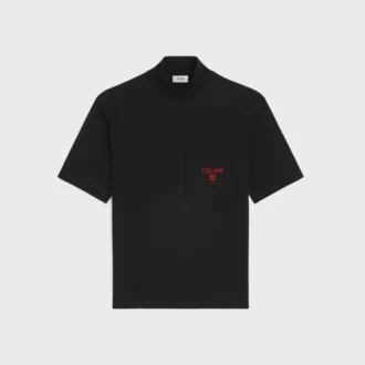 T-shirt met opstaande kraag van katoenen jersey