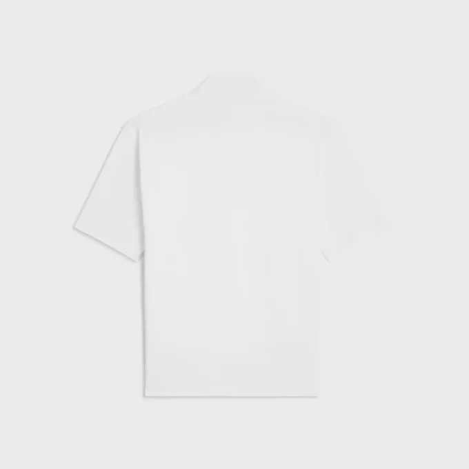 T-shirt met opstaande kraag van katoenen jersey