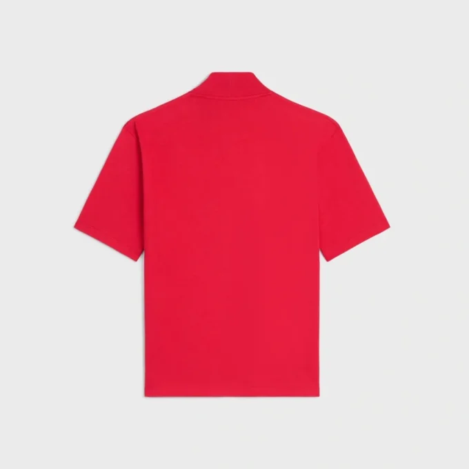 T-shirt met opstaande kraag van katoenen jersey
