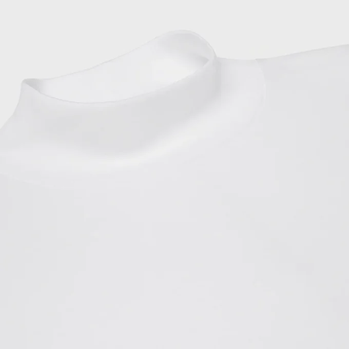 T-shirt met opstaande kraag van katoenen jersey