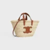 Teen CELINE Classic Panier in palmbladeren en kalfsleer