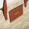 Teen CELINE Classic Panier in palmbladeren en kalfsleer