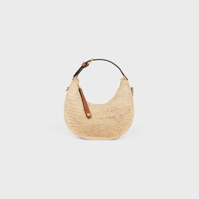 Teen Celine Lulu van raffia en natuurlijk kalfsleer