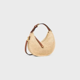 Teen Celine Lulu van raffia en natuurlijk kalfsleer