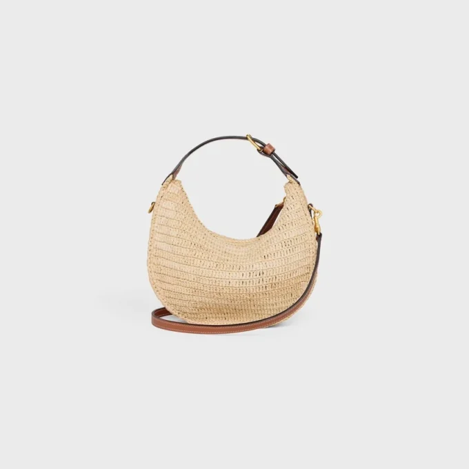 Teen Celine Lulu van raffia en natuurlijk kalfsleer