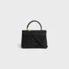 Teen Nino-tas van raffia en kalfsleer