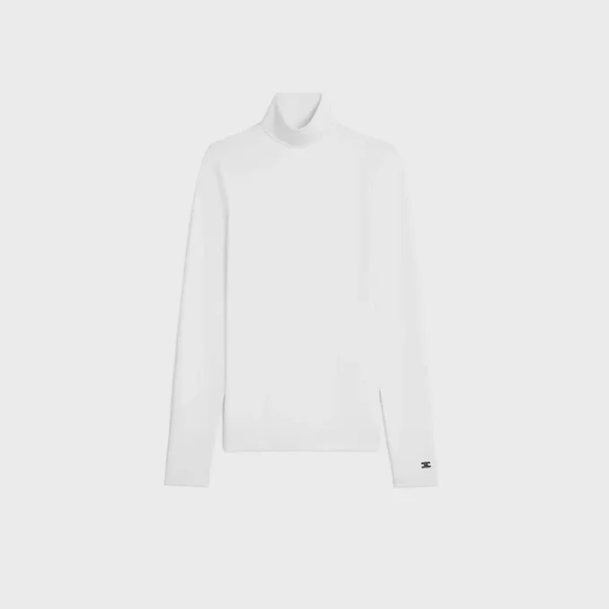 Top met hoge hals van sportief katoenjersey