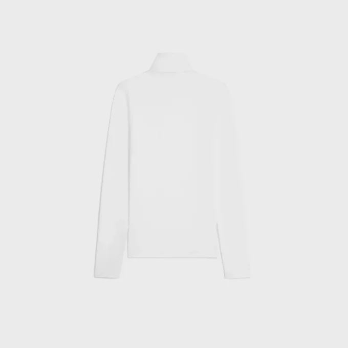 Top met hoge hals van sportief katoenjersey