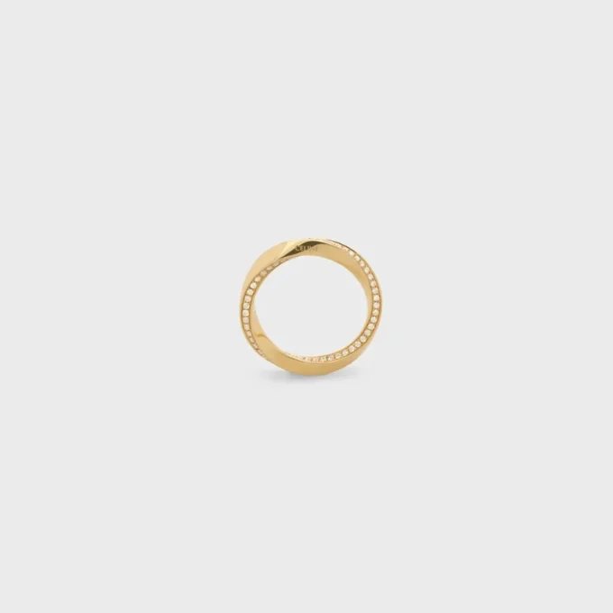Torsion-ring in geelgoud en diamanten