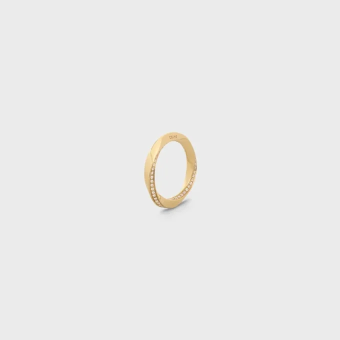 Torsion-ring in geelgoud en diamanten