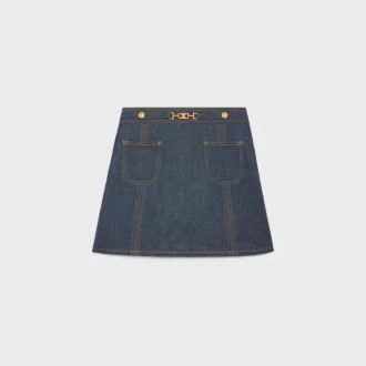 Trapeze-minirok van Raw Wash-denim