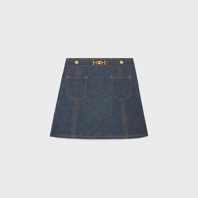 Trapeze-minirok van Raw Wash-denim