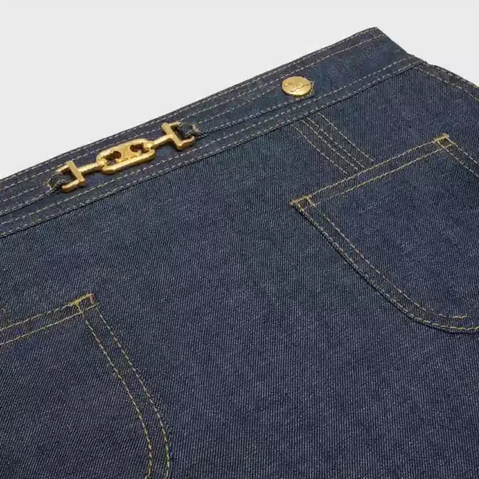Trapeze-minirok van Raw Wash-denim