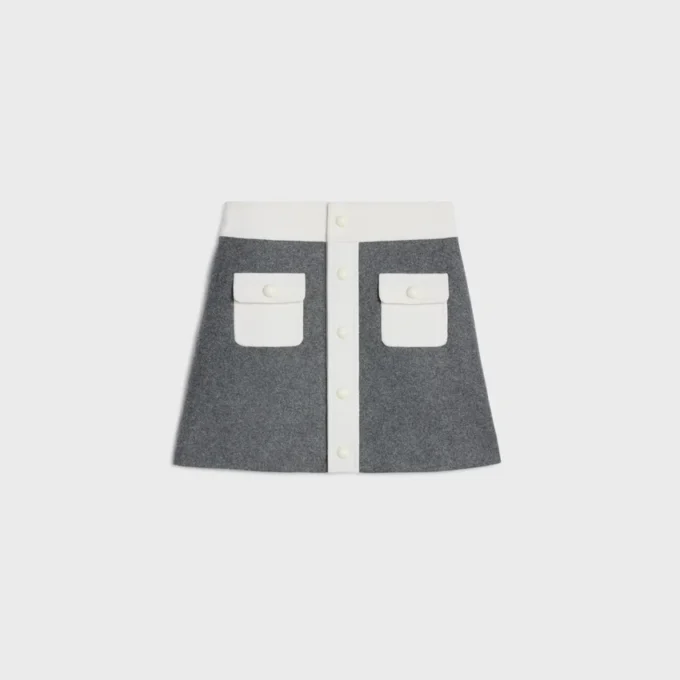 Trapeze-minirok van wol