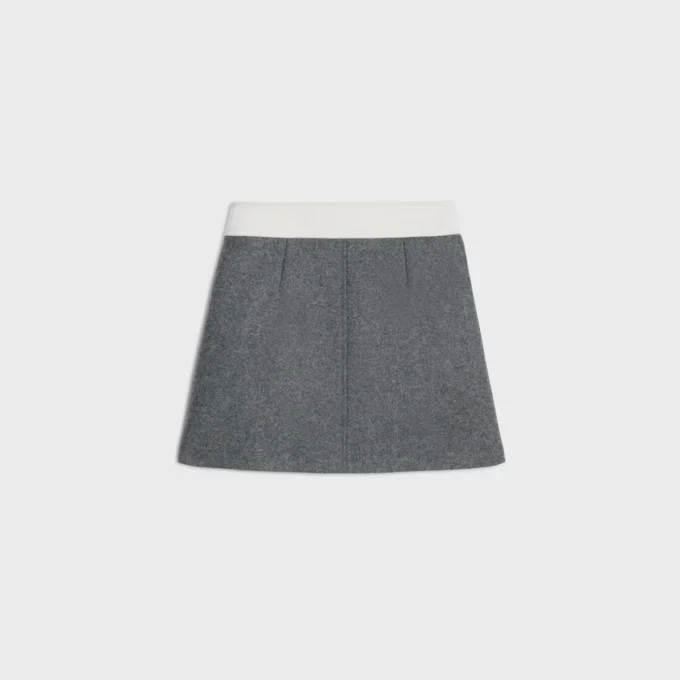 Trapeze-minirok van wol