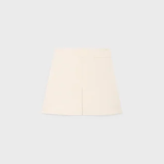 Trapeze-minirok van wol-zijde gabardine