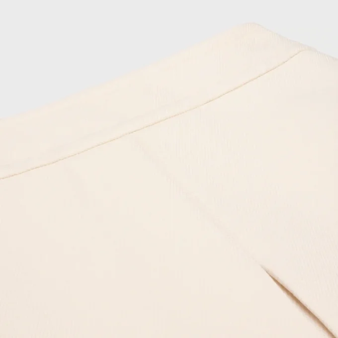 Trapeze-minirok van wol-zijde gabardine