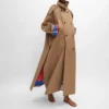 Trenchcoat van katoen en wolgabardine