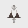Triangle-top van mat jersey met monogram