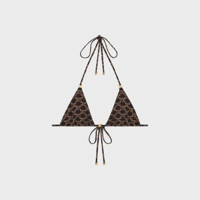 Triangle-top van mat jersey met monogram