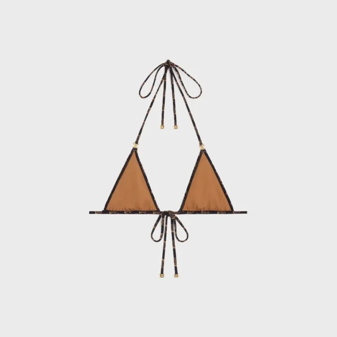 Triangle-top van mat jersey met monogram