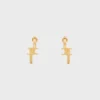 Triomphe asymmetrische oorringen van messing met gouden afwerking